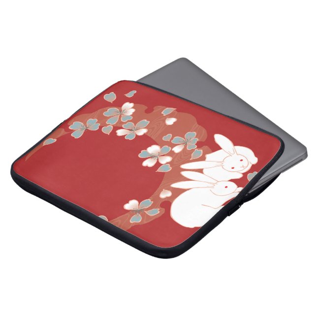 Fine Cute Cool Girly Retro Floral Fashion Laptop Sleeve (Front Top)