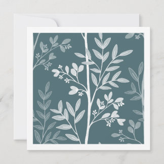 Fine Deep Forest Mist Floral Sulhouette Art Card
