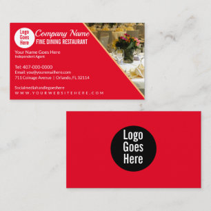 Fine Dining Eatery Catering Restaurant Template Business Card