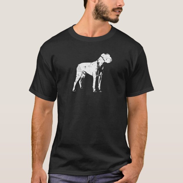 Fine Distressed  Boxer For Dog Mum T-Shirt (Front)
