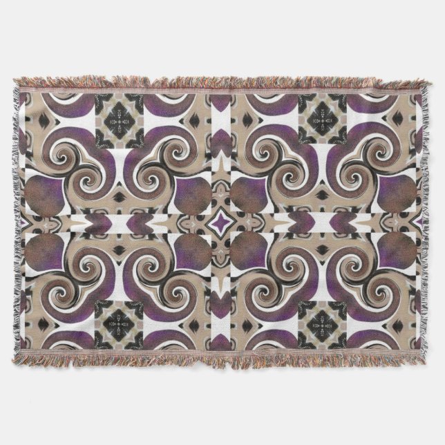 Fine Divine Swirl Design- Throw Blanket (Front)