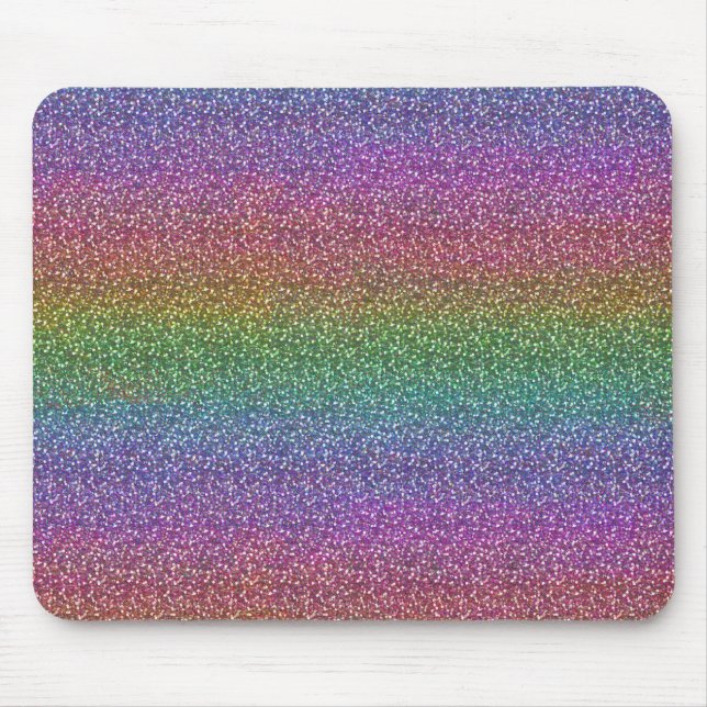 Fine Faux Glitter Sparkles Shiny Rainbow Mouse Pad (Front)