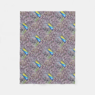 Fine Feather Peacock Mating Plumage Fleece Blanket