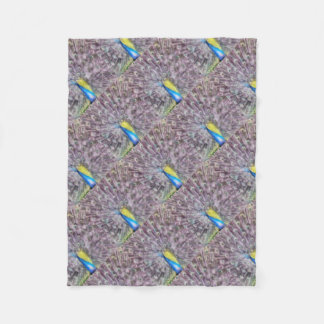 Fine Feather Peacock Mating Plumage Fleece Blanket