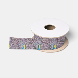 Fine Feather Peacock Mating Plumage Satin Ribbon