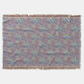 Fine Feather Peacock Mating Plumage Throw Blanket