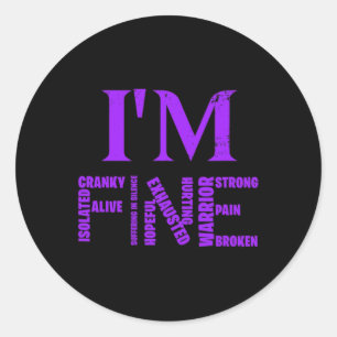 Fine Fibromyalgia Awareness Chronic Pain Fibro War Classic Round Sticker