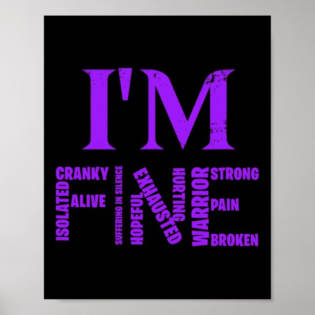 Fine Fibromyalgia Awareness Chronic Pain Fibro War Poster (Front)