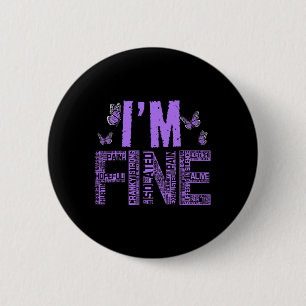 Fine Fibromyalgia Warrior Fibro Awareness Purple R 6 Cm Round Badge