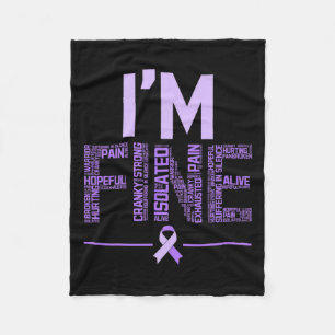 Fine Fibromyalgia Warrior Fibro Awareness Purple R Fleece Blanket
