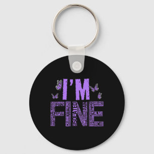 Fine Fibromyalgia Warrior Fibro Awareness Purple R Key Ring