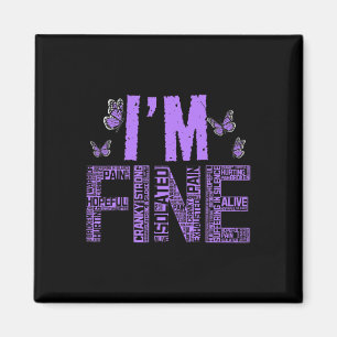 Fine Fibromyalgia Warrior Fibro Awareness Purple R Magnet