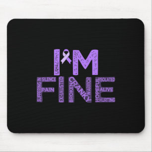 Fine Fibromyalgia Warrior Fibro Awareness Purple R Mouse Pad