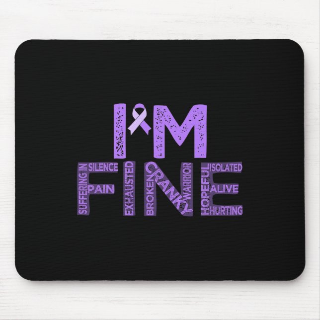 Fine Fibromyalgia Warrior Fibro Awareness Purple R Mouse Pad (Front)