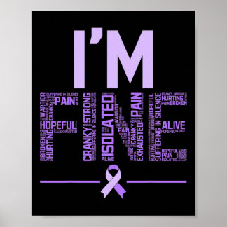 Fine Fibromyalgia Warrior Fibro Awareness Purple R Poster