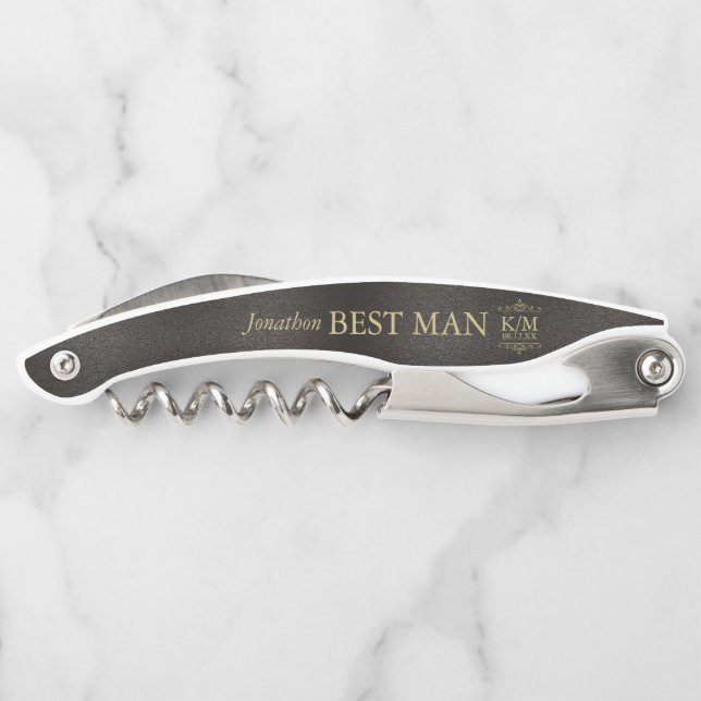 Fine Filigree Gold Wedding Best Man ID871 Corkscrew (Back)