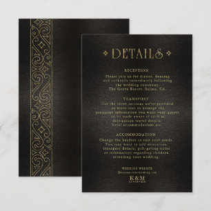 Fine Filigree Gold Wedding Details ID871 Enclosure Card