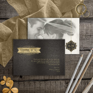 Fine Filigree Gold Wedding ID871 Thank You Card