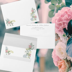 Fine Floral Watercolor Wedding invitation Envelope
