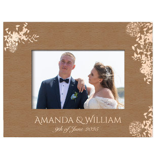 Fine Floral Wedding Keepsake Etched Frames