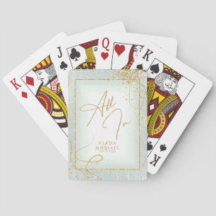 Fine Gold Lines Abstract Wedding All In Sg ID867 Playing Cards