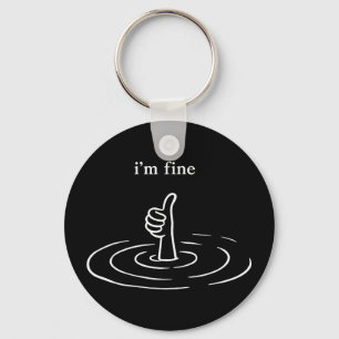 Fine hand sign sarcastic humour mental health funn key ring