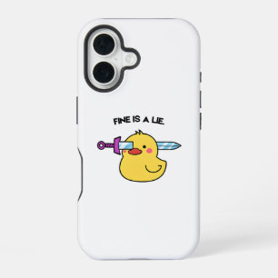 Fine Is a Lie – Funny Dark Humour iPhone 16 Case