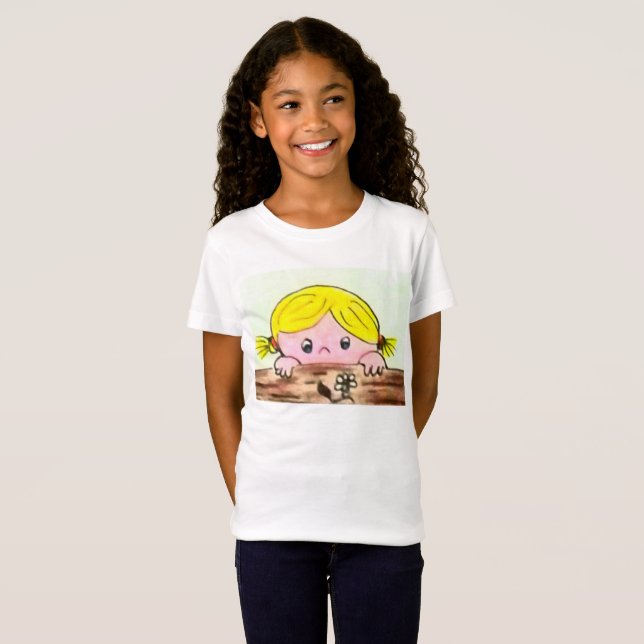 FINE JERSEY T-SHIRT - CURIOUS LITTLE GIRL (Front Full)