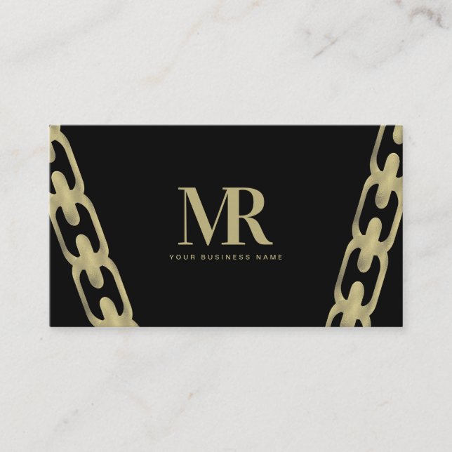 Fine Jewellery Big Foil Chain Faux Gold Business Card (Front)