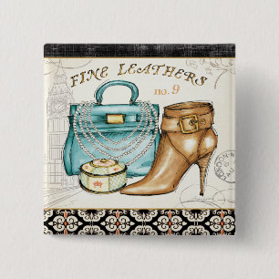 Fine Leather Bag and Shoe 15 Cm Square Badge