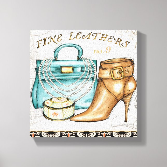 Fine Leather Bag and Shoe Canvas Print (Front)