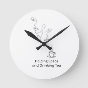 Fine Line Art Therapy Mindfulness Self-Care Round Clock