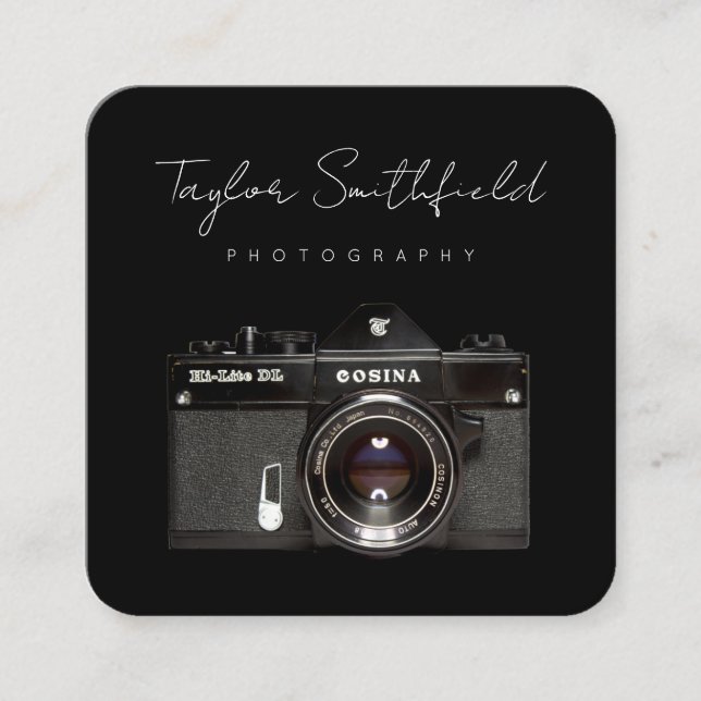 Fine Line Film Camera Photography Business Card (Front)
