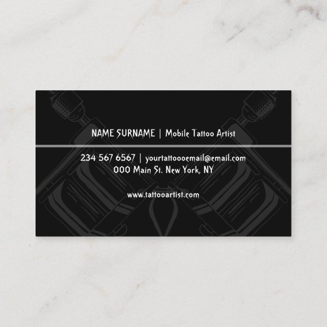 Fine Line Tattoo Appointment Business Card (Back)
