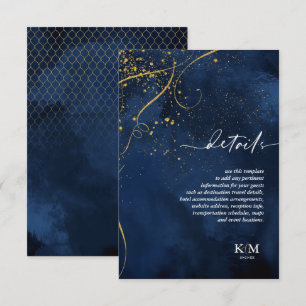 Fine Lines Gold Abstract Details Navy ID867  Enclosure Card