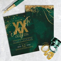 Fine Lines Gold Abstract Graduation Emerald ID867