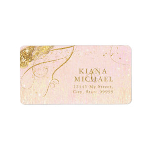 Fine Lines Gold Abstract Wedding Blush ID867 Label