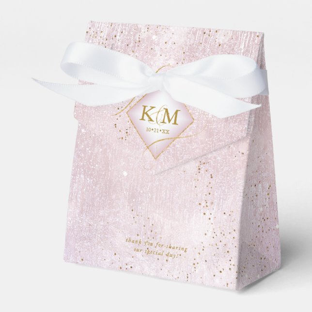 Fine Lines Gold Abstract Wedding V2 Mauve ID867 Favour Box (Front Side)