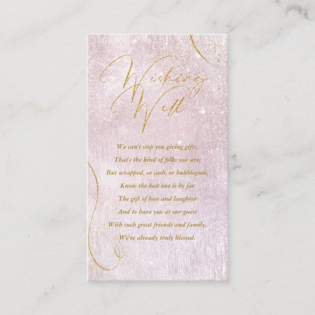 Fine Lines Gold Abstract Wishing Well Mauve ID867 Enclosure Card (Front)