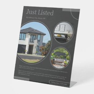 Fine Lines Listing Real Estate Agent Neutral Pedestal Sign