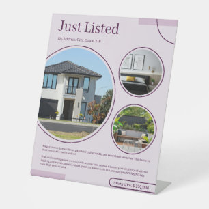 Fine Lines Listing Real Estate Agent Pink Pedestal Sign