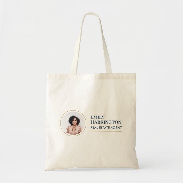 Fine Lines Real Estate Agent Navy Tote Bag (Front)