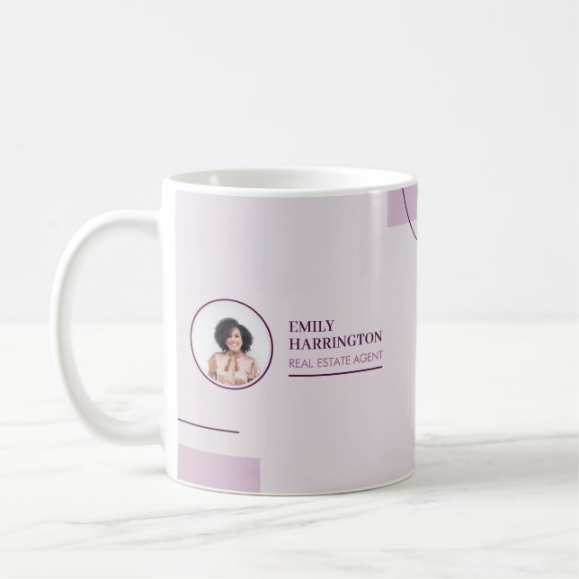Fine Lines Real Estate Agent Pink Coffee Mug (Left)