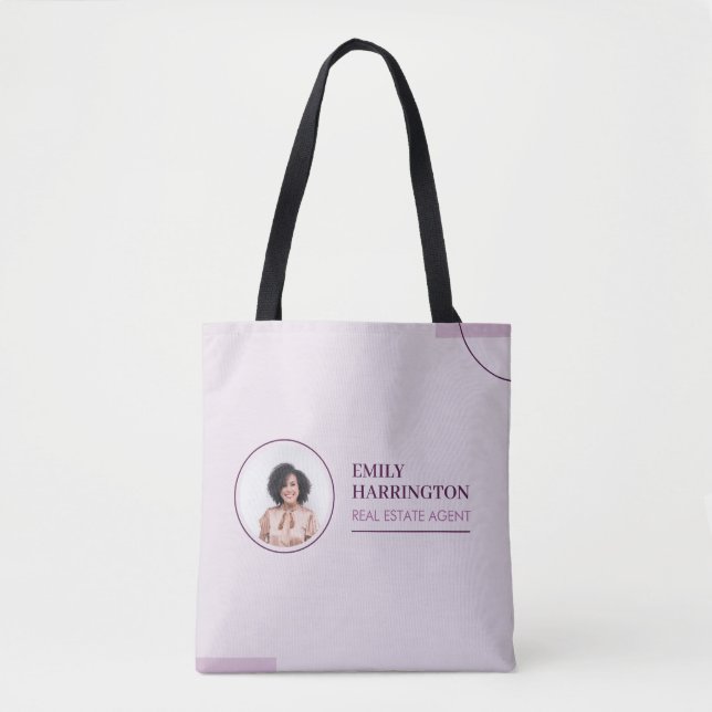 Fine Lines Real Estate Agent Pink Tote Bag (Front)