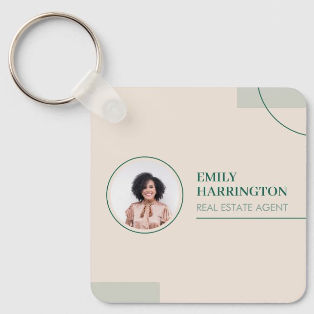 Fine Lines Real Estate Agent Sand Key Ring (Front)