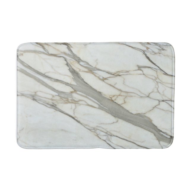 Fine marble, white grey granite stone texture bath mat (Front)