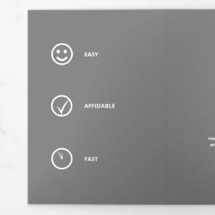 Fine Monochromatic Coorporate Flat Lateral Stripes Tri-Fold Card