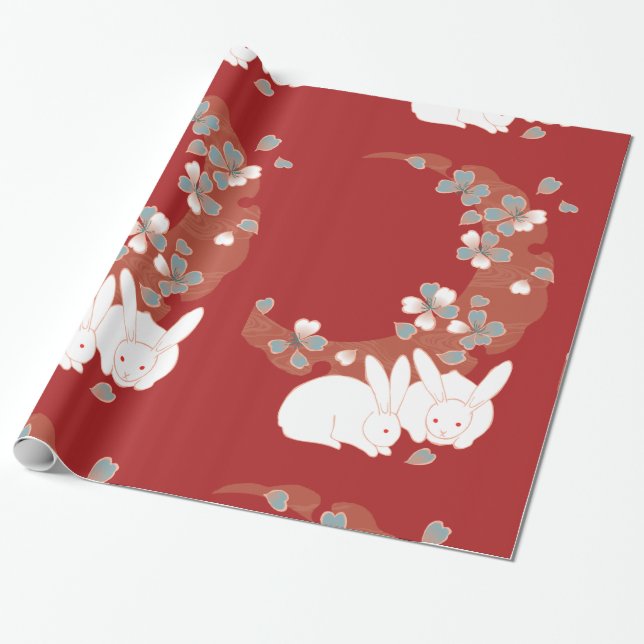 Fine Monogram Cool Cute Girly Retro Floral Wrapping Paper (Unrolled)