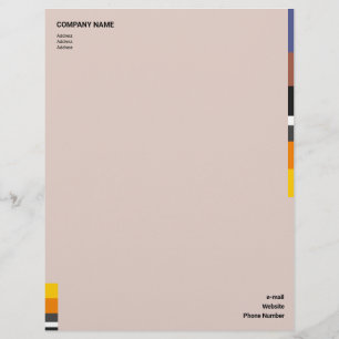 Fine Multicolor Classic Lateral Stripes Letterhead