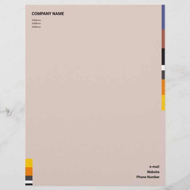 Fine Multicolor Classic Lateral Stripes Letterhead (Front)